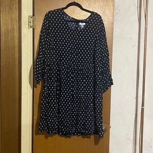 Old Navy Black Dress with White Pattern Women’s size XXL